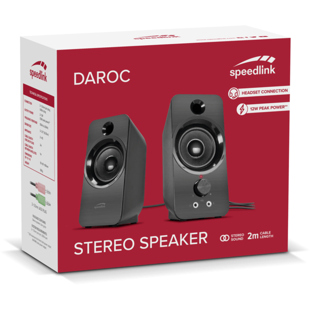 Speedlink - DAROC Stereo Speaker, black 3