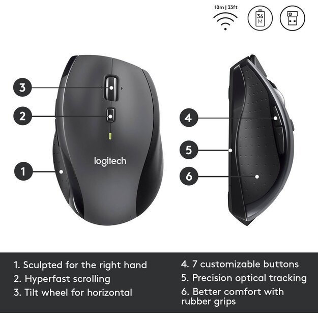 Logitech M705 wireless mouse Silver 6