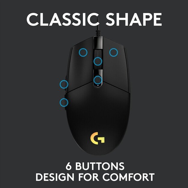 Logitech - G203 LIGHTSYNC Gaming Mouse Black 2