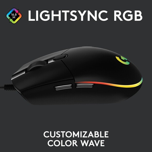 Logitech - G203 LIGHTSYNC Gaming Mouse Black 7