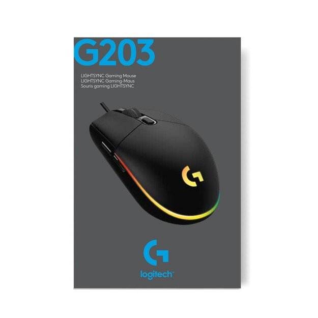 Logitech - G203 LIGHTSYNC Gaming Mouse Black 5