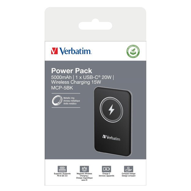 Verbatim - Charge ´n´ Go Magnetic Wireless Power Bank 5000 1