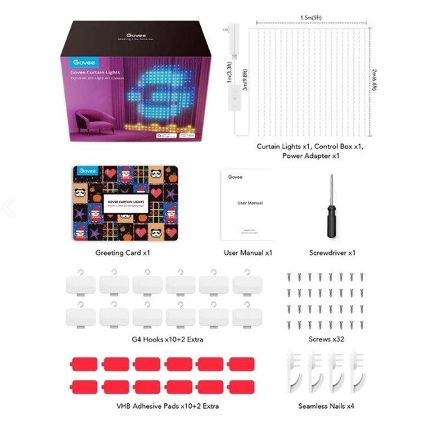 Govee - WiFi & Bluetooth Curtain Lights 8