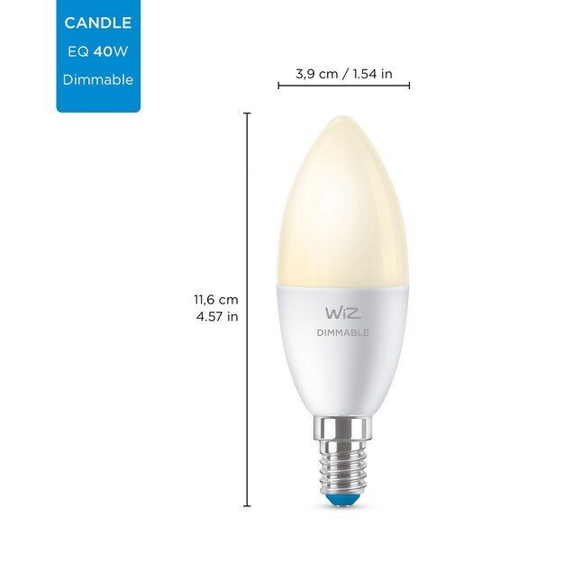 WiZ - Single Bulb C37 E14 White Color - Smart Home 3