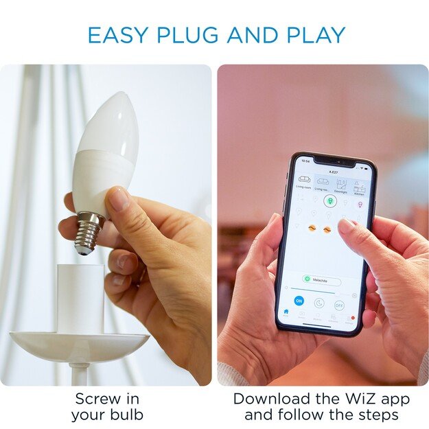 WiZ - Single Bulb C37 E14 White Color - Smart Home 2