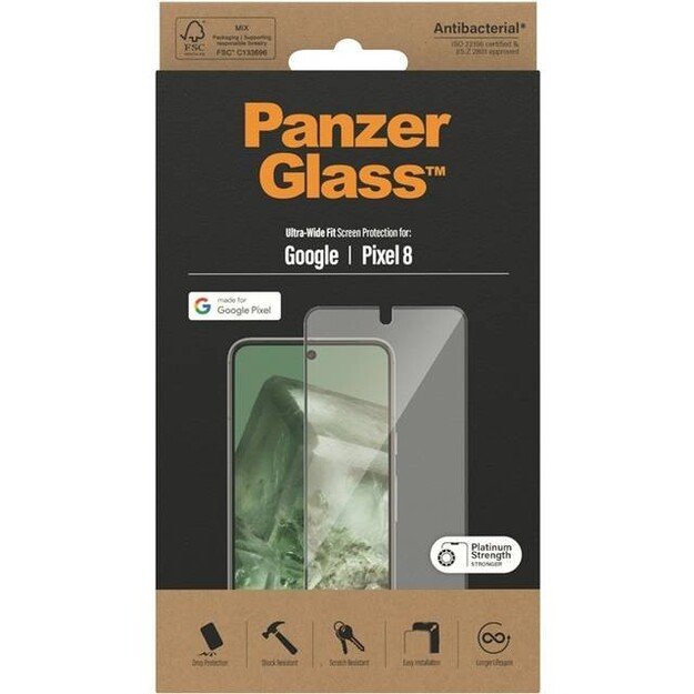 PanzerGlass - Screen Protector Google Pixel 8 - Ultra-Wide Fit 1