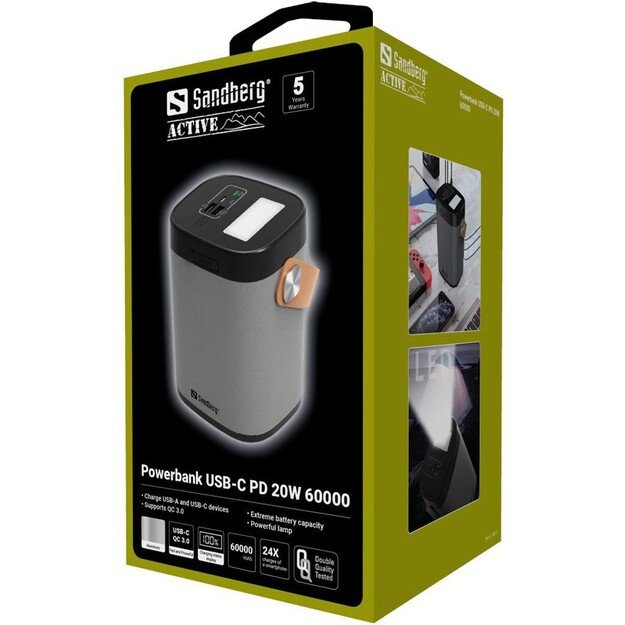 Sandberg - Power Bank USB-C PD 20W 60.000mAh 6