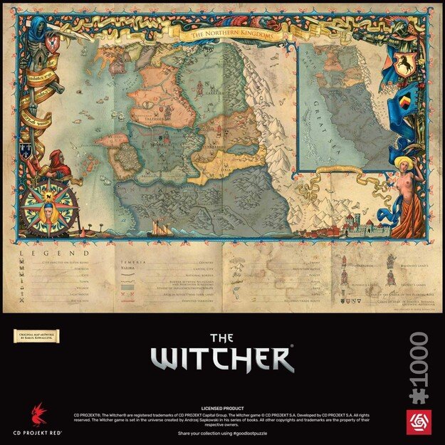 GAMING PUZZLE: THE WITCHER 3 THE NORTHERN KINGDOMS PUZZLES - 1000 5