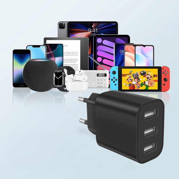 Mocna Kostka Ładowarka Sieciowa 3 x Usb Uniwerslana USB 3 Porty 5V 3.4A  10