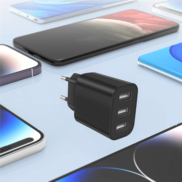 Mocna Kostka Ładowarka Sieciowa 3 x Usb Uniwerslana USB 3 Porty 5V 3.4A  12