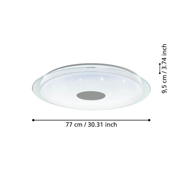 EGLO - Totari-Z ceiling lamp chrome and white with crystal effect Ø77 - TW - Zigbee, Bluetooth 1