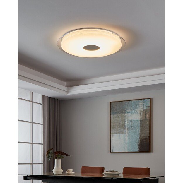 EGLO - Totari-Z ceiling lamp chrome and white with crystal effect Ø77 - TW - Zigbee, Bluetooth 2