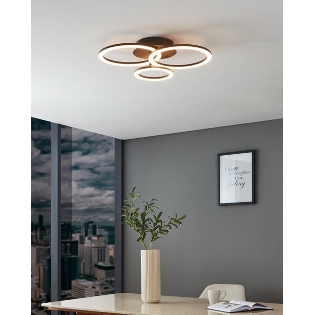EGLO - Paranday-Z ceiling lamp w/circles black 54.5x44.5 - TW - Zigbee, Bluetooth 4