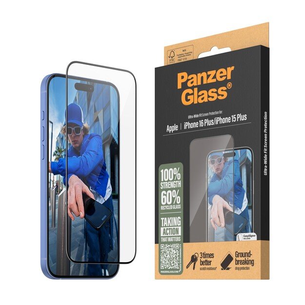 PanzerGlass - Screen Protection - iPhone 16 Plus - Ultra Wide Fit 7