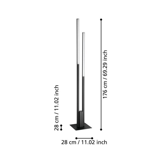 EGLO - Fraioli-Z floor lamp black - RGB + TW - Zigbee, Bluetooth 5