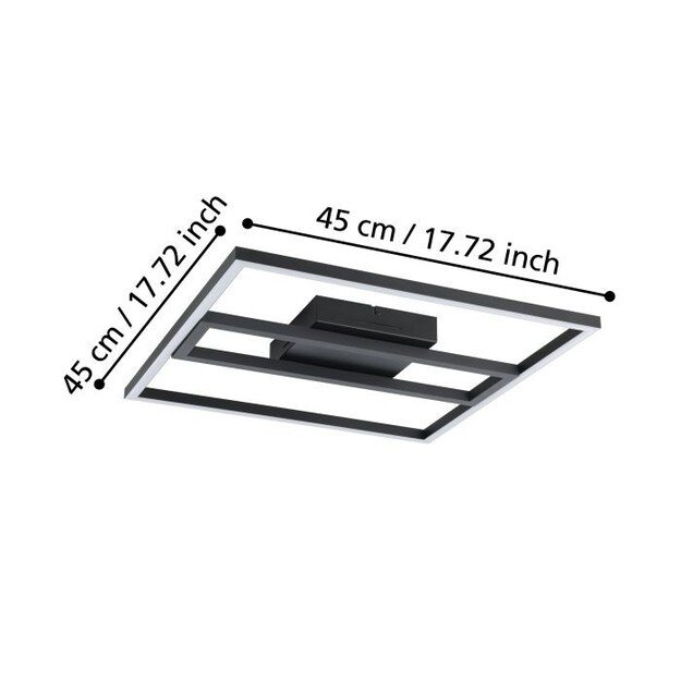 EGLO - Calagrano-Z ceiling lamp black 45x45 - RGB + TW - Zigbee, Bluetooth 1