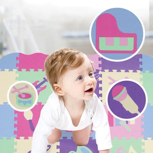 MATA PIANKOWA EDUKACYJNA GRUBA KOJEC DLA DZIECI PUZZLE 25 ELEMENTÓW 3W1 7