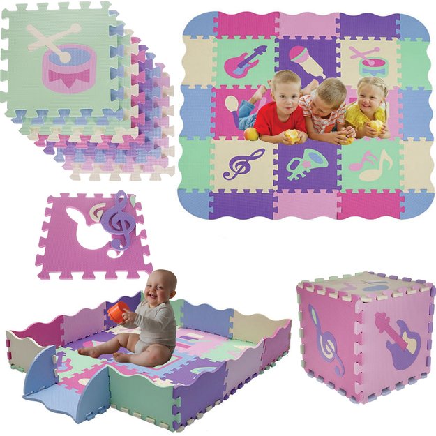 MATA PIANKOWA EDUKACYJNA GRUBA KOJEC DLA DZIECI PUZZLE 25 ELEMENTÓW 3W1 10