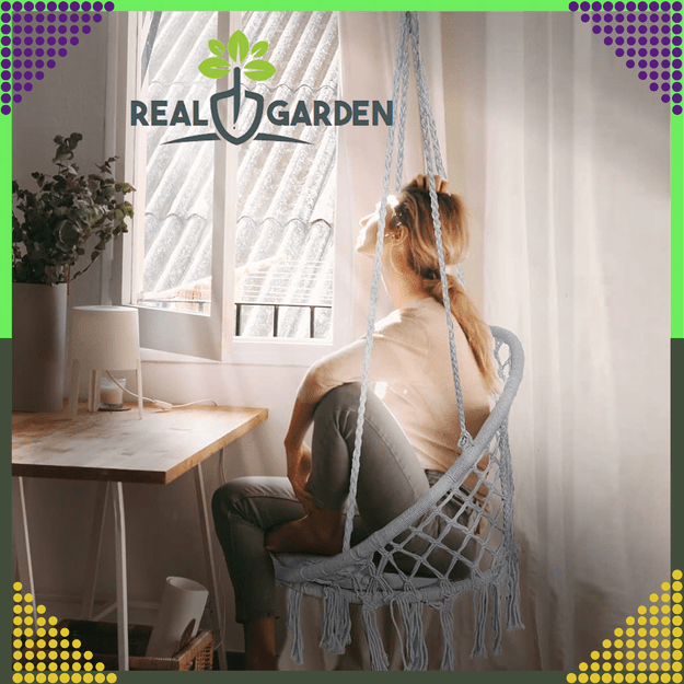 Fotel Wiszący Huśtawka Ogrodowa Bocianie Gniazdo na Ogród Balkon Boho + Poduszka 11