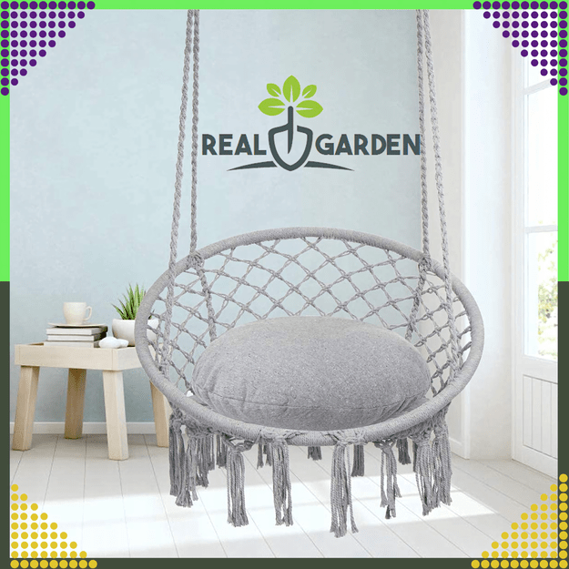 Fotel Wiszący Huśtawka Ogrodowa Bocianie Gniazdo na Ogród Balkon Boho + Poduszka 7
