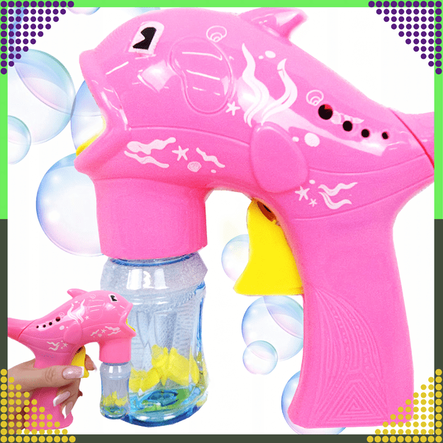Pistolet na Bańki Maszyna do Baniek Mydlanych Generator Delfin Płyn 3