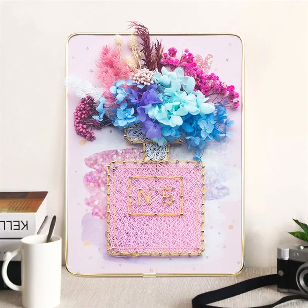 ZESTAW KREATYWNY DO STRING ART PRZEPLATANKA HAFT OBRAZ LED W RAMCE 21x30 CM 1