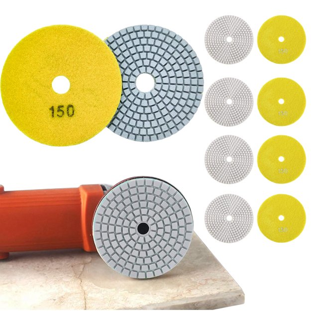 10x Tarcza Diamentowa Polerska 80mm do Szlifowania Gresu Płytek Na Rzep 150 5