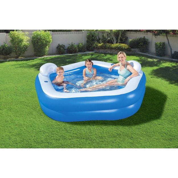 Bestway 54153 Basen Dmuchany Pięciokąt z Siedzeniami Ogrodowy 213x206x69cm  18