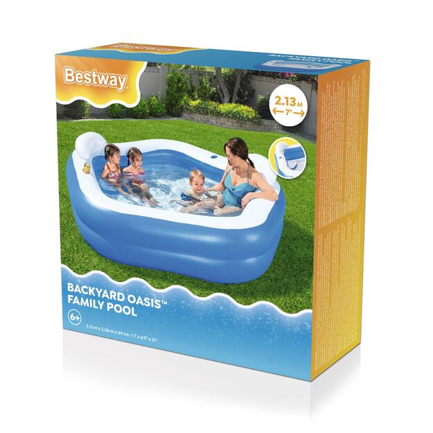 Bestway 54153 Basen Dmuchany Pięciokąt z Siedzeniami Ogrodowy 213x206x69cm  13