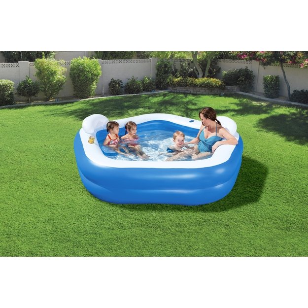 Bestway 54153 Basen Dmuchany Pięciokąt z Siedzeniami Ogrodowy 213x206x69cm  16