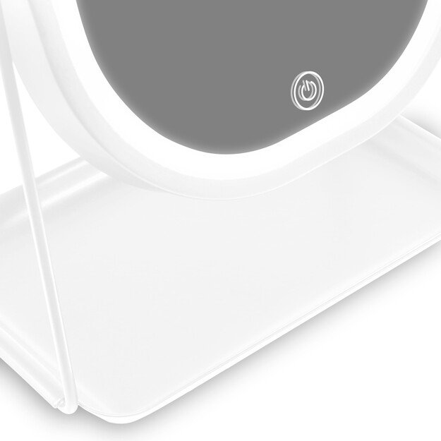 Gillian Jones - Mirror With LED Light and Tray - White 2