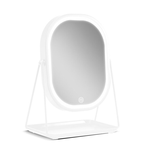 Gillian Jones - Mirror With LED Light and Tray - White 1
