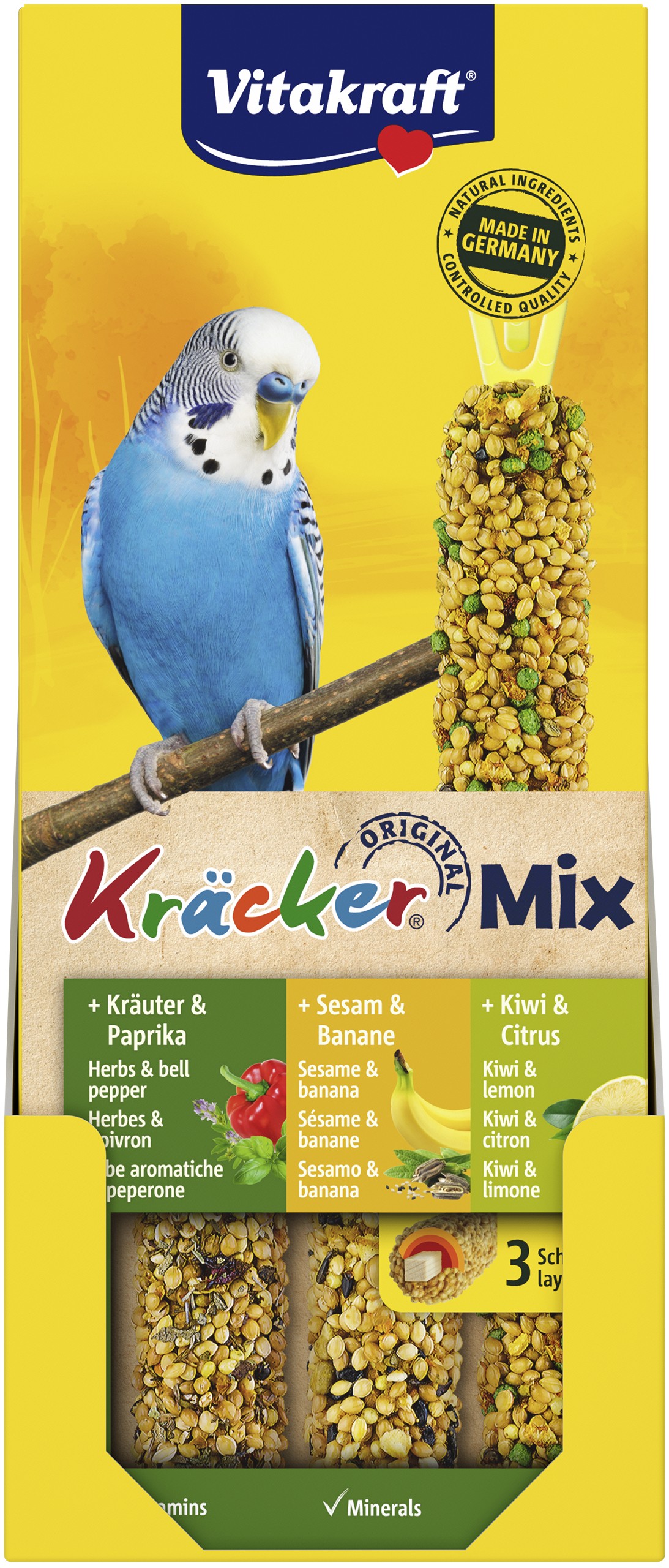 Vitakraft - Kräcker® Mix banana/herbs/kiwi for