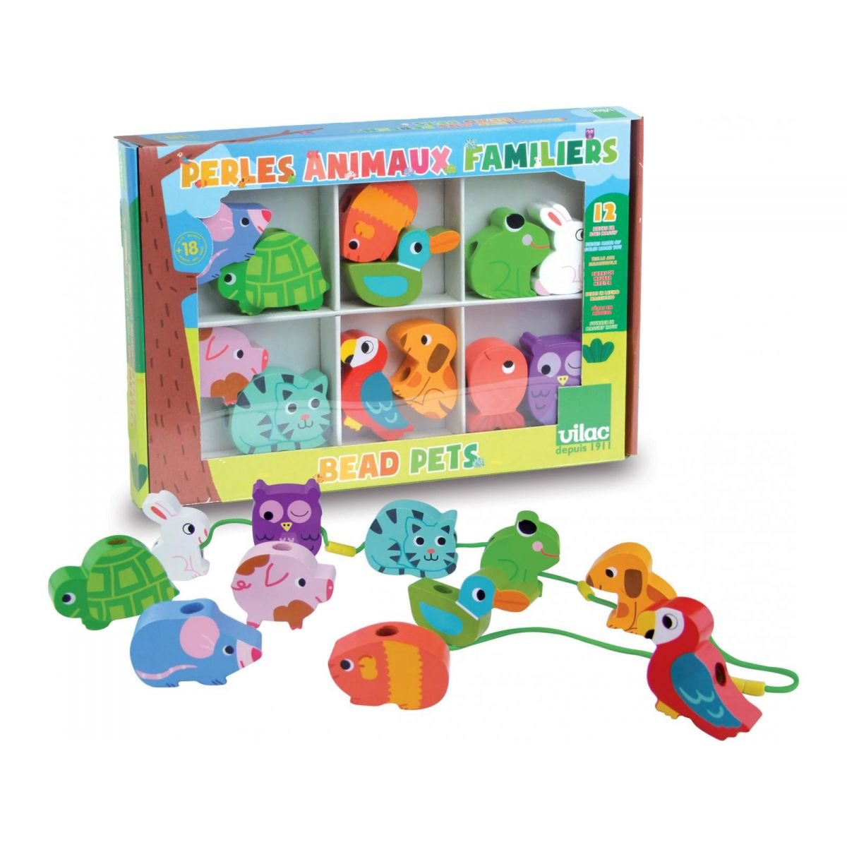 Vilac - Wooden beads - Animals