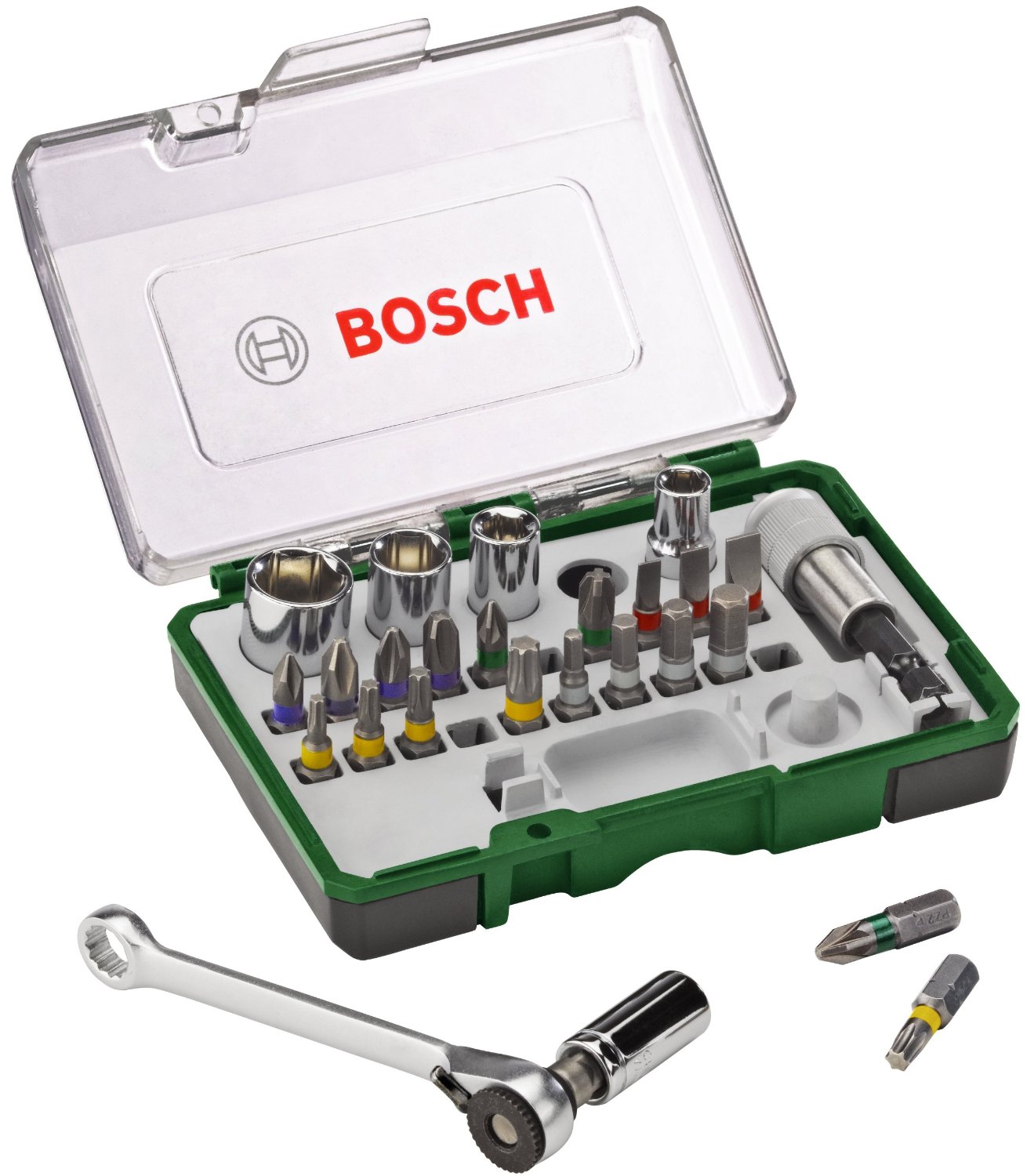Bosch screwdriving set with mini ratchet