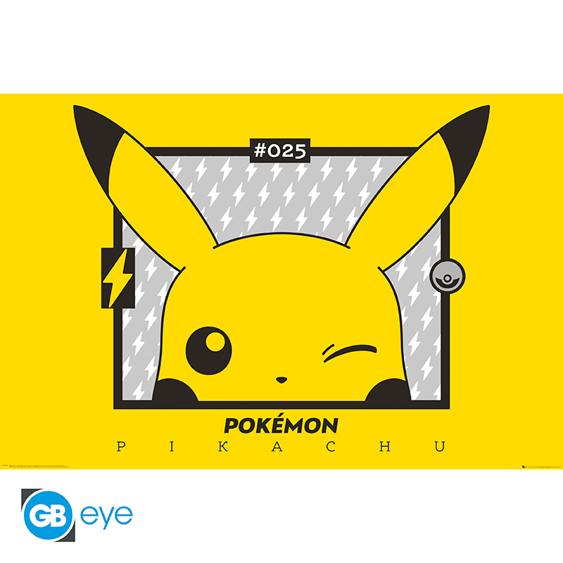 Pikachu Wink Poster - Yellow -